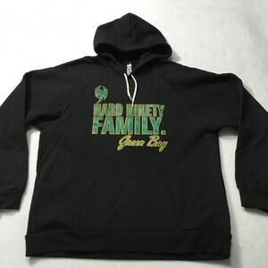Green Bay Packers Sweashirt 2XL Black Pullover HARD NINETY